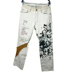 Rare Y2K WWE PPFM Wrestling Jeans – Vintage 2005 WWE Superstars Print – Size 31